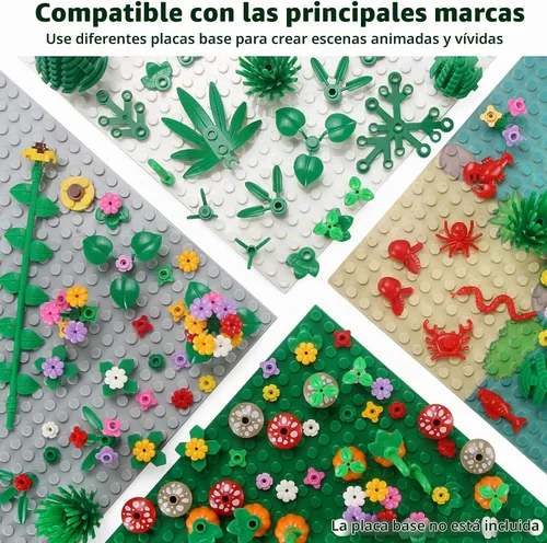Vista 7 de Plantas de jardín Edificio Ladrillo Conjunto Flores Árboles Hojas de palma