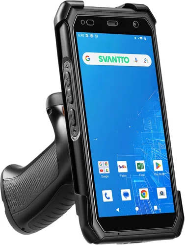 Vista 10 de SVANTTO Escáner de código de barras Android 13 con cargador de muelle, motor de escaneo de código de barras 1D/2D/QR, 4+64GB, Bluetooth 5.1, WiFi-6