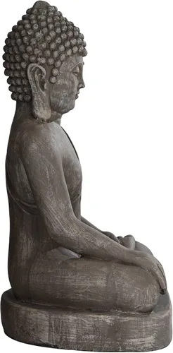 Vista 6 de John Timberland - Estatua de Buda sentado. Escultura Zen. Decoración de jardín asiático japonés para exteriores. Porche delantero, patio, jardín