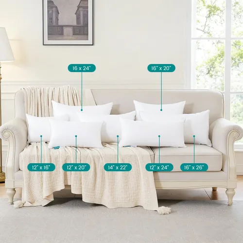 Vista 6 de Oubonun Cojín decorativo de felpa de 12 x 16 pulgadas, con funda 100% algodón, para sofá, cama, silla, paquete de 1