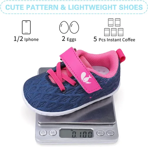 Vista 5 de FEETCITY Zapatillas de bebé para niños y niñas, zapatos de primera caminata, zapatos de cuna para recién nacidos, zapatos sin cordones para niños