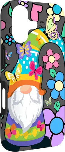 Vista 3 de Floral Daisy Flower Pattern with Butterflies Funny Gnome Case for iPhone 17