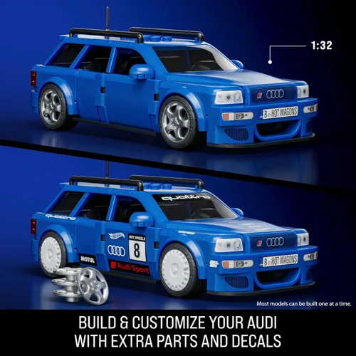 Vista 3 de Mattel Brick Shop Hot Wheels Speed Series '94 Audi Avant RS2 Juego