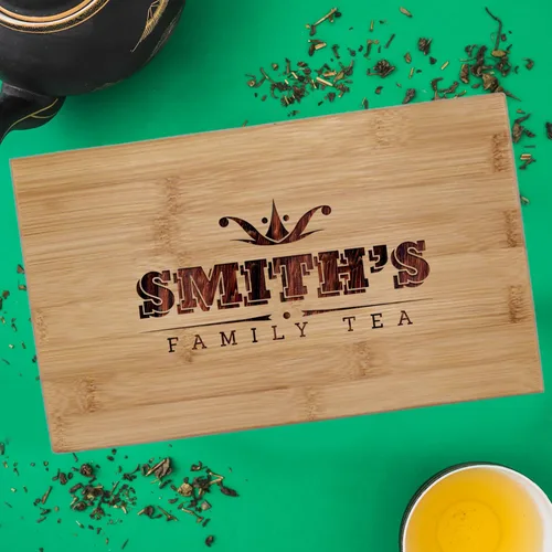 Vista 3 de My Personal Memories Caja de té de madera personalizada, organizador de almacenamiento y soporte para bolsa de té, regalo grabado para inauguración
