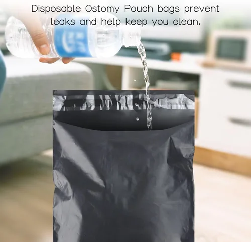Vista 5 de Bolsas de eliminación de bolsas de ostomía, suministros de colostomía, alto sellado, evita olores y fugas, bolsas de eliminación de diseño
