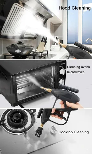 Vista 9 de Vaporizador de 1700 W para limpieza, vaporizador portátil de alta presión de 110 V, tanque de agua grande, máquina de limpieza a vapor eléctrica