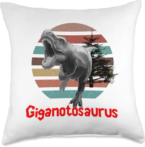 Vista 4 de Giganotosaurus Retro T rex - Cojín prehistórico para el Día del Padre