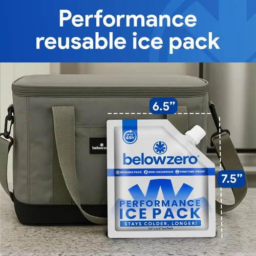 Vista 2 de Below Zero Reusable Ice Packs for Coolers – Long Lasting Cooler Ice Pack Blocks, Leak-Proof Freezer Packs for Camping, Lunch Boxes & Travel