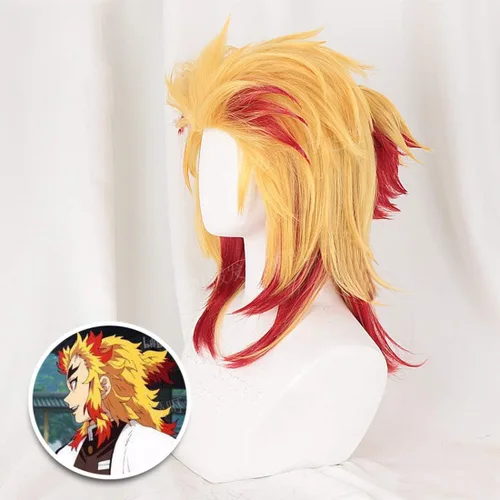 Vista 4 de Cosplay Anime Demonio Slayer Kimetsu no Yaiba Rengoku Kyoujurou disfraz