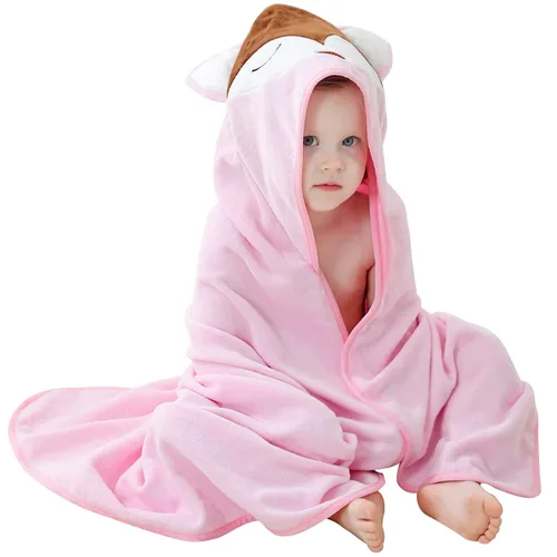Vista 10 de Michley - Bata de algodón con capucha para niños y niñas de 0 a 6 años, Azul