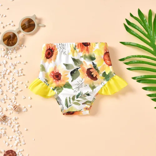 Vista 5 de Aalizzwell Traje de baño para niñas pequeñas con sombrero