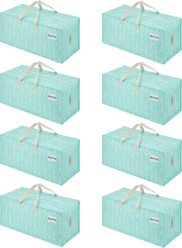 Vista 49 de VENO Paquete de 2 bolsas de mudanza, correas de mochila, mudanza, cajas de almacenamiento universitario, con tapas, resistentes, extragrandes, asas