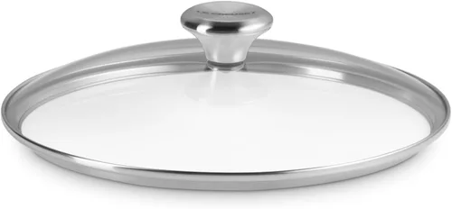 Vista 7 de Le Creuset Tapa de cristal de la firma con perilla de acero inoxidable, 8 pulgadas