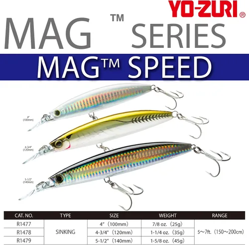 Vista 3 de Yo-Zuri Velocidad MAG (S) 5.512 in 5-1/2" HRSN