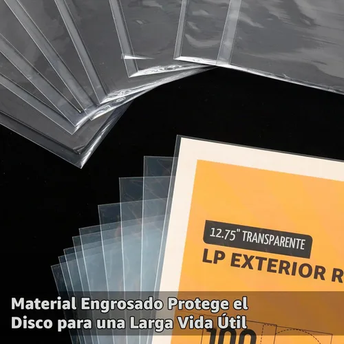 Vista 4 de Paquete de 100 fundas exteriores de vinilo Gatefold, fundas de disco de 12.75 pulgadas, protector de almacenamiento de discos de vinilo profesional