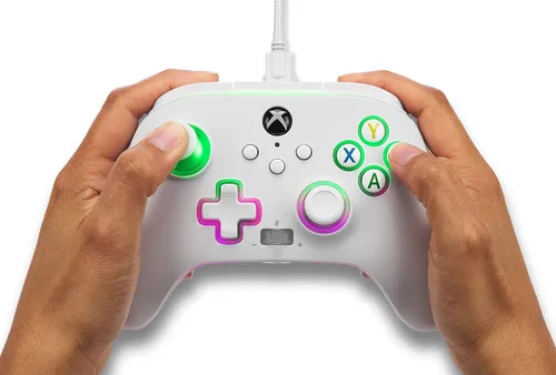 Vista 2 de PowerA Spectra Infinity Enhanced Wired Controller for Xbox Series XS - White Tienda Exclusive gamepad video gaming controller works with Xbox One