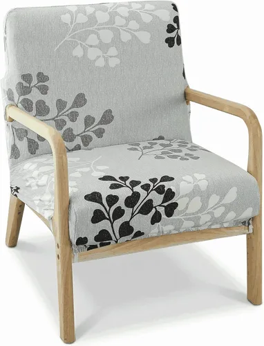 Vista 9 de Deisy Dee Funda para silla moderna de mediados de siglo impresa, Fundas elásticas para sillón de lectura, fundas tapizadas para sillas de sala Negro