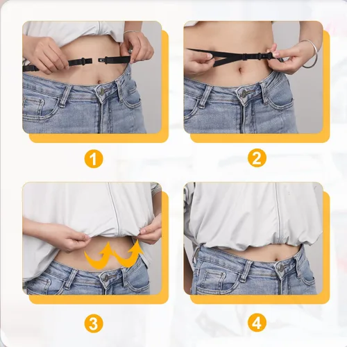 Vista 4 de 3 piezas de banda de cultivos ajustables para banda elástica para mujer, herramienta de cultivos para transformar tu estilo (negro + blanco)