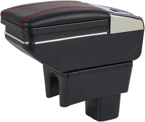 Vista 7 de caja de consola reposabrazos de piel para el centro del automóvil; caja de almacenamiento y reposabrazos, Beige
