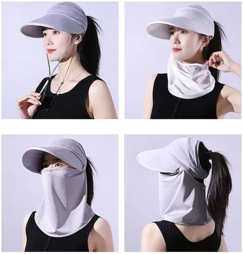 Vista 8 de Protección solar UPF 50+ para exteriores, impermeable, transpirable, para el cuello, plegable, para hombres y mujeres Sun Hat2-negro
