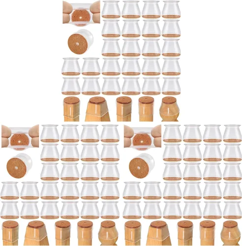 Vista 16 de 24 protectores de suelo para patas de silla para suelos de madera dura, cubiertas de silicona para proteger suelos de baldosas de madera, parte