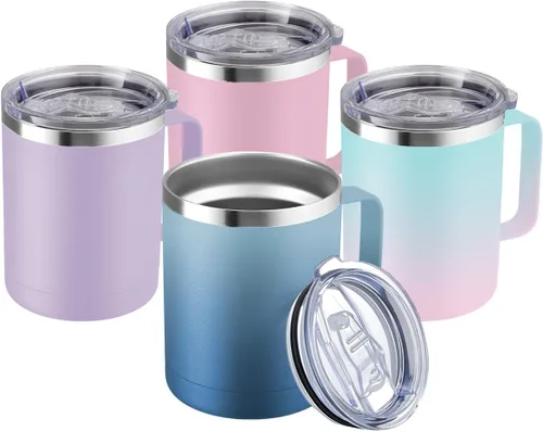 Vista 70 de MEWAY - Taza de café con asa, vaso térmico
