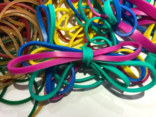 Vista 3 de Bandas de goma de varias dimensiones (#64+#33+#16+#117b), 1/4 libras, banda de goma colorida sin látex, bandas elásticas resistentes para archivos