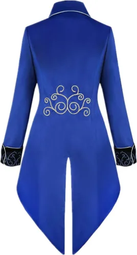 Vista 2 de Apocrypha Chubasquero medieval steampunk para hombre, chaquetas góticas de vampiro
