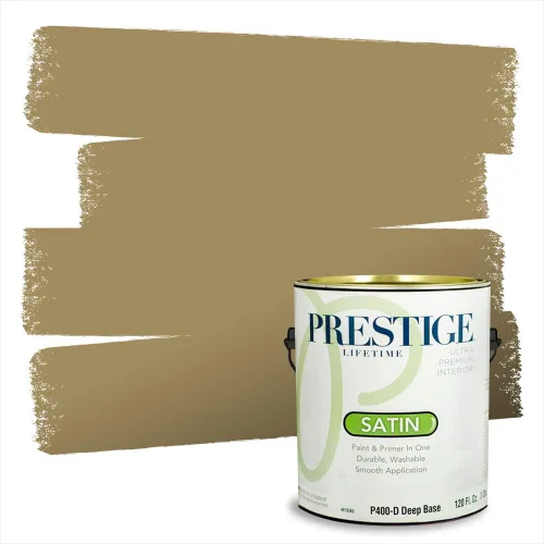 Vista 18 de PRESTIGE Pinturas de pintura exterior e imprimación en uno, 1 galón, plano, combinación comparable de Benjamin Moore* Manzanilla*