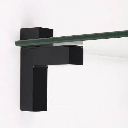 Vista 4 de Hardware flotante ajustable de metal, soporte de estante de madera/vidrio para montaje en pared, abrazadera ajustable para madera o vidrio de 0.2 a