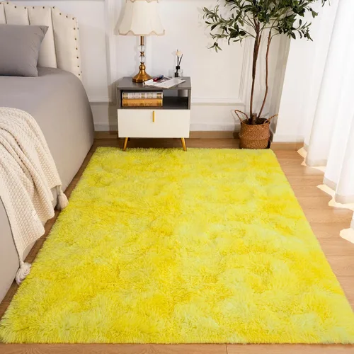 Vista 62 de Softlife Alfombra naranja para dormitorio, alfombra de felpa esponjosa para sala de estar para niñas, alfombra lanuda para niños, alfombra suave