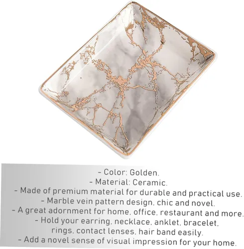 Vista 6 de PACKOVE 2pcs Bandejas Decorativas Ceramic Ring Tray Ceramic Jewelry Tray Ceramic Tray Ceramic Jewelry Dish Ceramic Earring Tray Decorative Trays