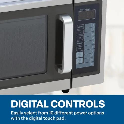 Vista 3 de FSE Microondas comerciales con control digital de almohadilla táctil, interior de 1 pie cúbico, acero inoxidable, 1000 vatios, aprobado por UL y NSF
