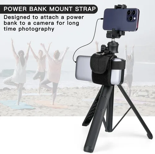 Vista 2 de Correa universal para banco de energía para fotografía de trípode de cámara Adjustable Mounting Strap Small Equipment Carrier, Fits Portable