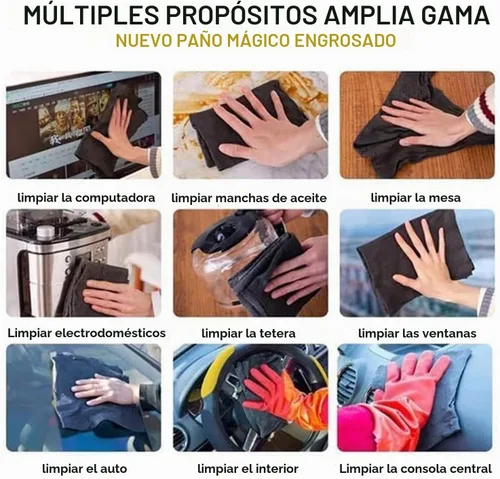Vista 6 de 2023 Nuevo Paño de Limpieza Mágico Engrosado, Paño de Limpieza Reutilizable de Fibra Mágica Engrosada de Microfibra, Paños de Limpieza Lavables