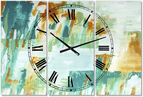 Vista 23 de DesignQ 'Personality' - Reloj de pared grande y moderno de 3 paneles para el hogar, dormitorio, baño, oficina, sala de estar