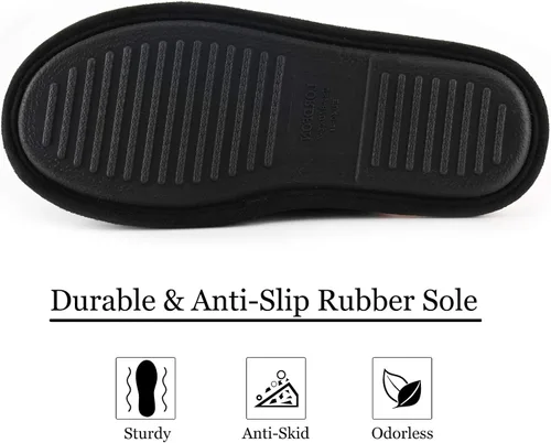 Vista 5 de Pantuflas de espuma viscoelástica para hombre, con puntera cerrada, para interiores, cómodas, acogedoras, suaves, antideslizantes, para dormitorio