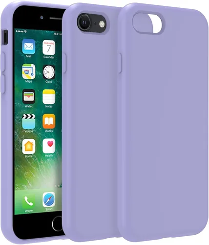 Vista 71 de Funda de silicona prémium para iPhone SE/8/7, con forro de microfibra suave antiarañazos, a prueba de golpes, color negro, iPhone SE/8/7