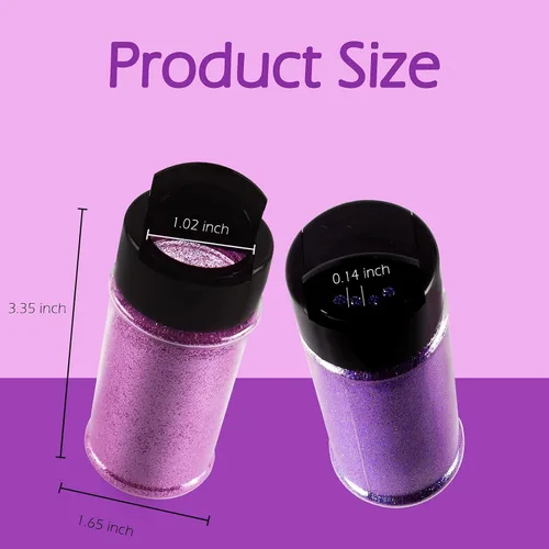 Vista 4 de Laza Polvo de Purpurina Ultra Fino, 4 Colores 320ml Purpurina para Manualidades Lentejuelas, Purpurina Extra Fina Violeta Amethyst PET para Resina
