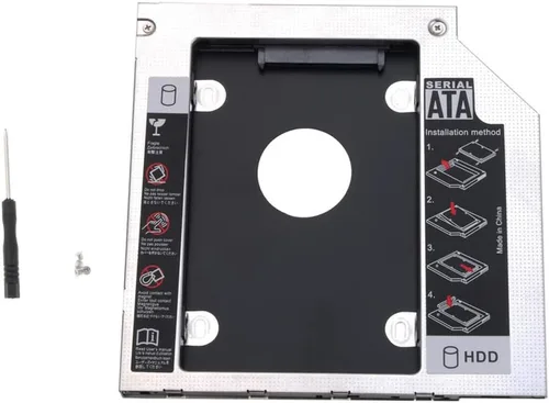 Vista 3 de Bahía óptica 2nd SATA HDD disco duro Caddy CD DVD-ROM para portátil portátil 0.374 in/ 0.500 in para elegir