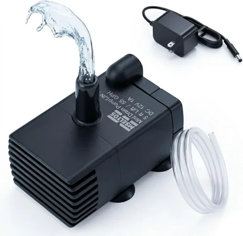Vista 9 de Bomba de sumidero pequeña automática con sensor de agua, elevación de 5 pies, 55 GPH 115 V/230 V, mini bomba de condensado con interruptor de Blanco