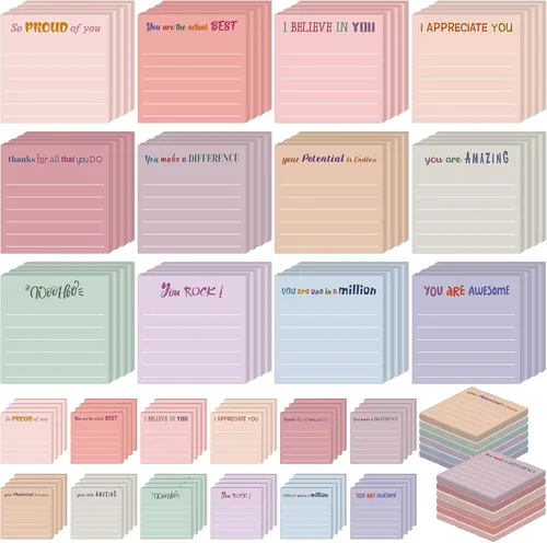Vista 70 de Yinder 12 notas adhesivas inspiradoras, bonitas notas adhesivas motivacionales, regalos de agradecimiento a los empleados, a granel para profesores