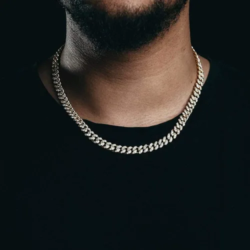 Vista 5 de HIPBLING Cadena de eslabones cubanos para mujer, collar cubano de diamantes de Miami, 0.315in y 0.512in para hombre, cadena de hip hop, regalo