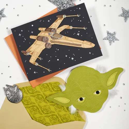 Vista 6 de Papyrus Surtido de tarjetas de cumpleaños de Star Wars, BB-8 y Yoda (3 unidades)