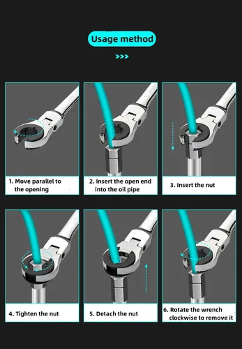 Vista 7 de Llave de cabeza ajustable flexible YS-LF de 0.315 in