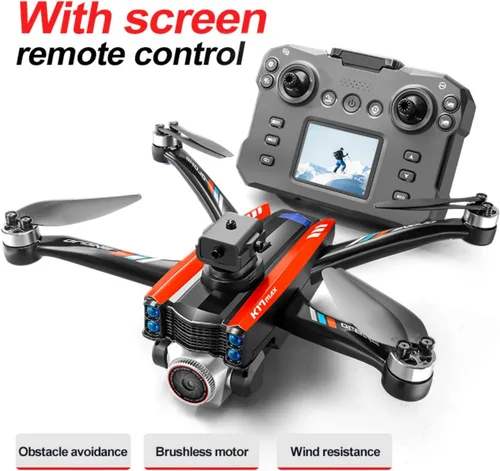 Vista 3 de Drone RC con control remoto de pantalla de pantalla, cámara dual 1080P, ajuste de velocidad, retención de altitud, despegue con una tecla, giros 3D