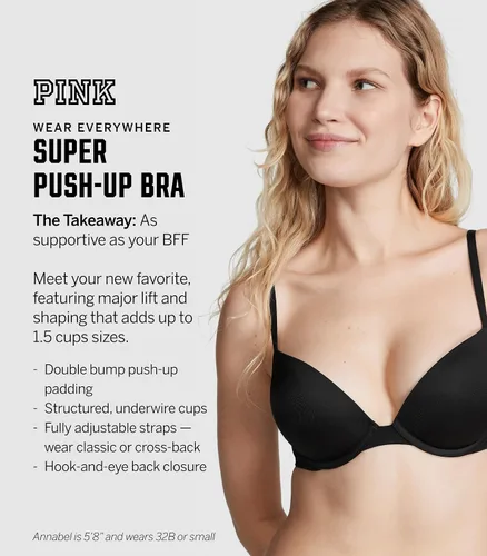 Vista 4 de Victoria's Secret Sujetador push up Super Wear Everywhere Pink Wear Everywhere