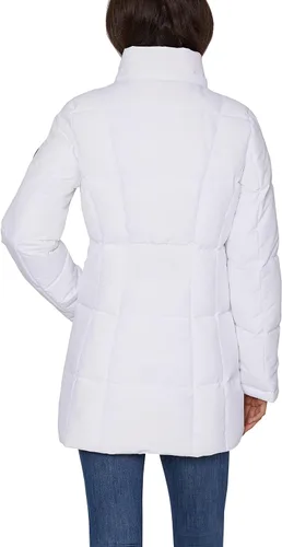 Vista 4 de Nautica Chaqueta acolchada pesada para mujer con capucha forrada de piel sintética