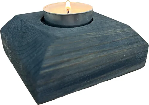 Vista 28 de Portavelas de madera para velas de té, 3.5 pulgadas, decoración del hogar de mesa (vela no incluida) (1, azul, barco)