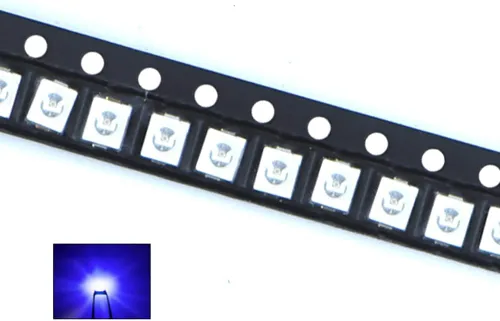 Vista 8 de 100 unids 3528 (1210) UV púrpura SMD LED diodo luces chips (ultravioleta 395nm 0.138 in x 0.110 in DC 3V 20mA) iluminación bombillas lámparas